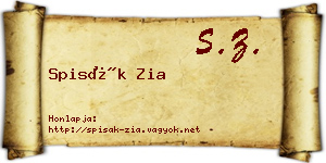 Spisák Zia névjegykártya